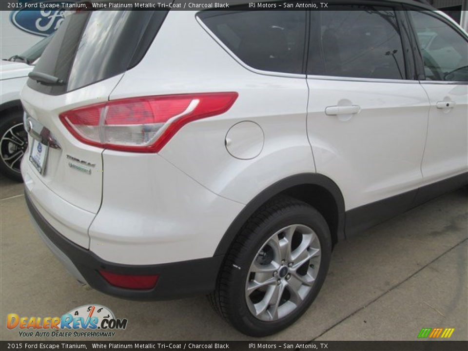 2015 Ford Escape Titanium White Platinum Metallic Tri-Coat / Charcoal Black Photo #10