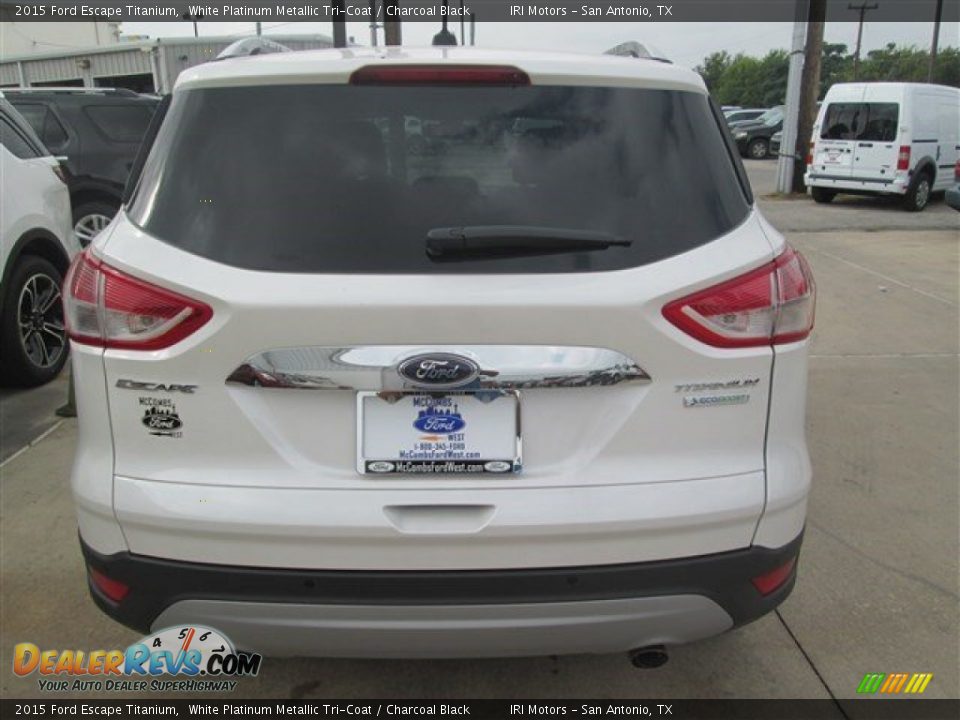 2015 Ford Escape Titanium White Platinum Metallic Tri-Coat / Charcoal Black Photo #11