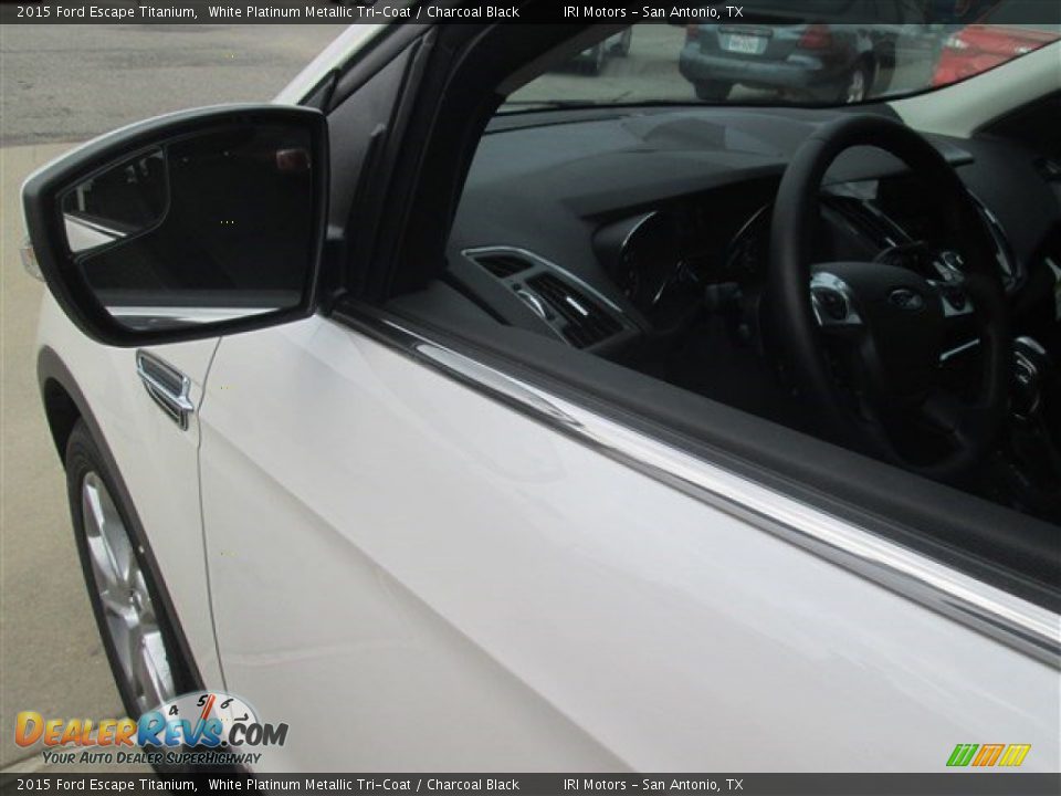 2015 Ford Escape Titanium White Platinum Metallic Tri-Coat / Charcoal Black Photo #18