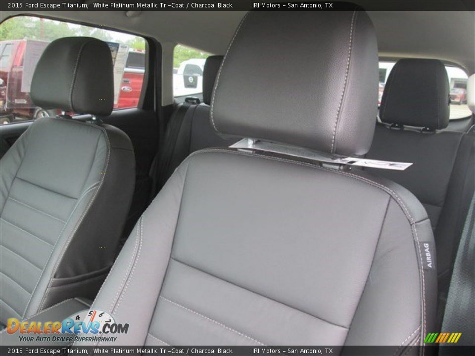 2015 Ford Escape Titanium White Platinum Metallic Tri-Coat / Charcoal Black Photo #19