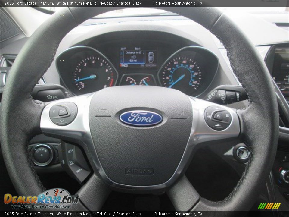 2015 Ford Escape Titanium White Platinum Metallic Tri-Coat / Charcoal Black Photo #24