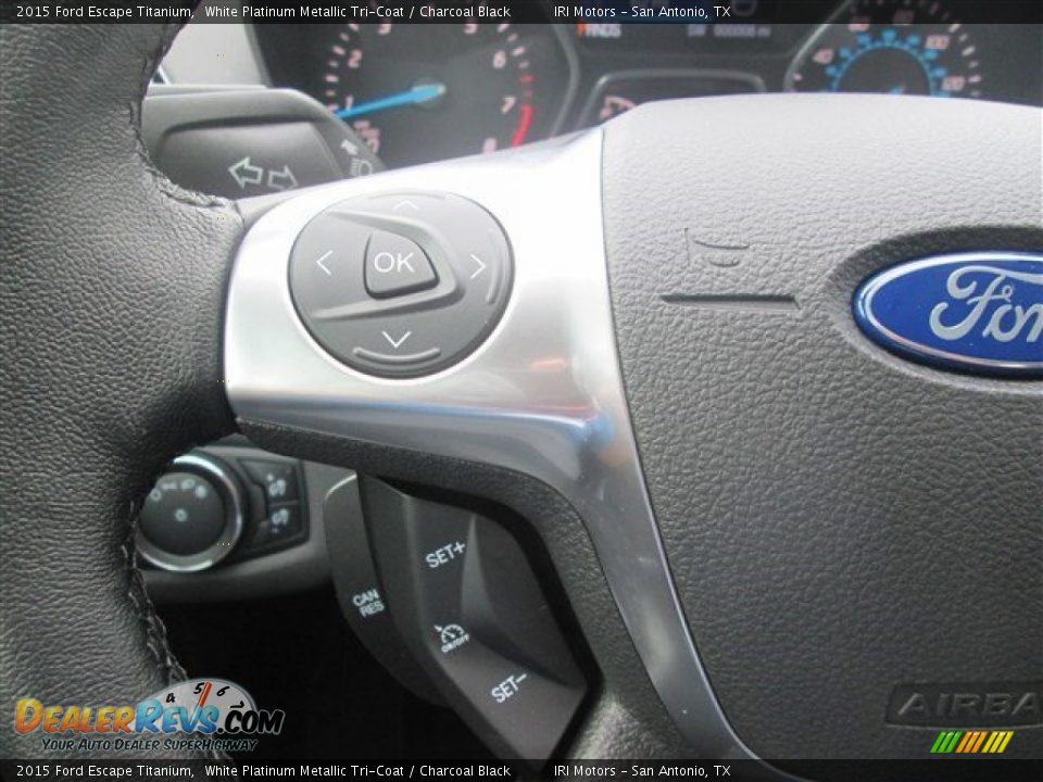 2015 Ford Escape Titanium White Platinum Metallic Tri-Coat / Charcoal Black Photo #25