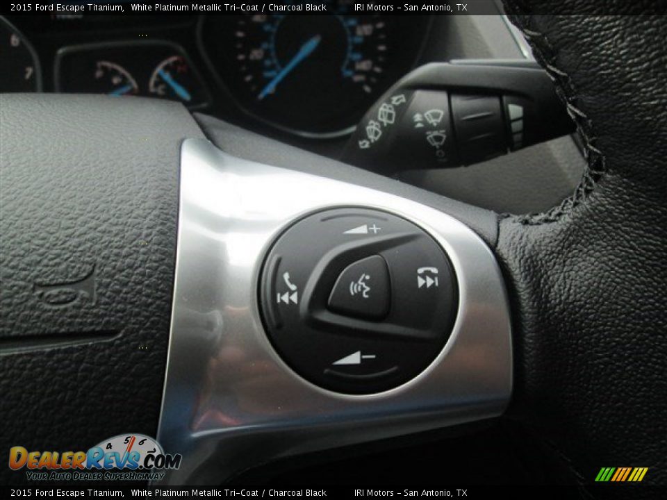 2015 Ford Escape Titanium White Platinum Metallic Tri-Coat / Charcoal Black Photo #26