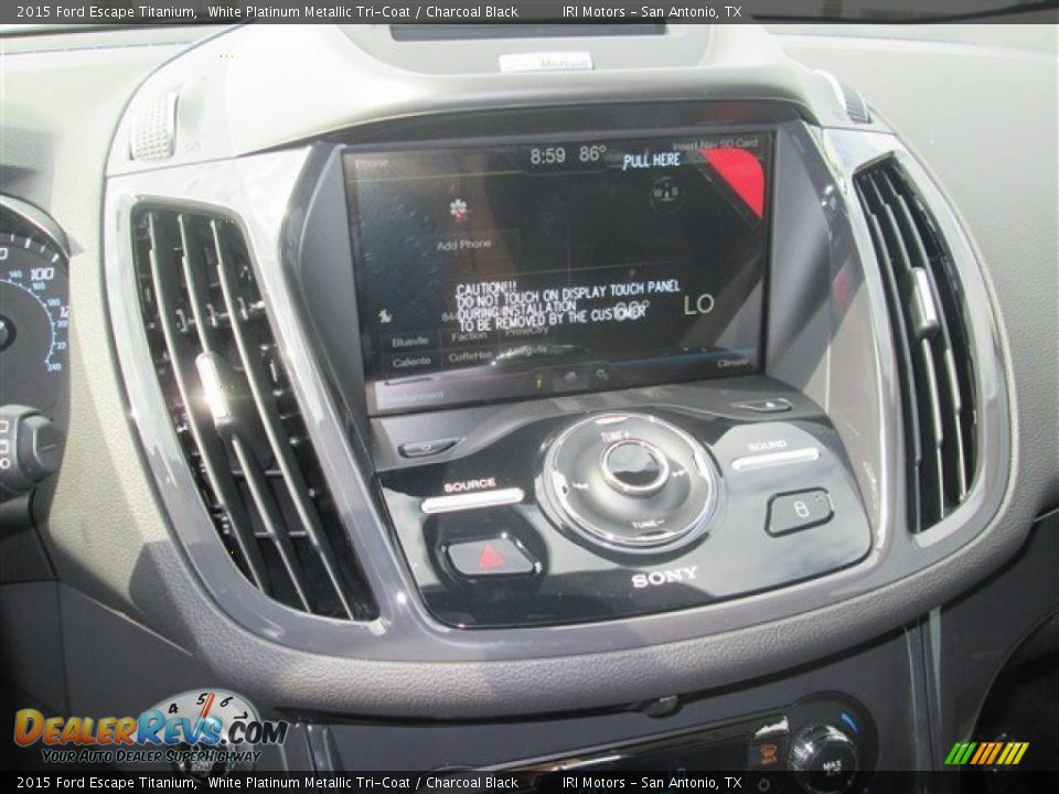 2015 Ford Escape Titanium White Platinum Metallic Tri-Coat / Charcoal Black Photo #28