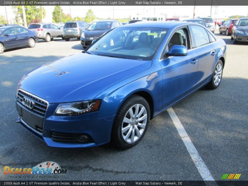 2009 Audi A4 2.0T Premium quattro Sedan Aruba Blue Pearl Effect / Light Grey Photo #2