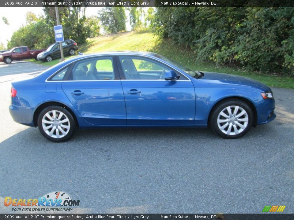 2009 Audi A4 2.0T Premium quattro Sedan Aruba Blue Pearl Effect / Light Grey Photo #5