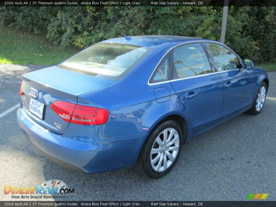 2009 Audi A4 2.0T Premium quattro Sedan Aruba Blue Pearl Effect / Light Grey Photo #6