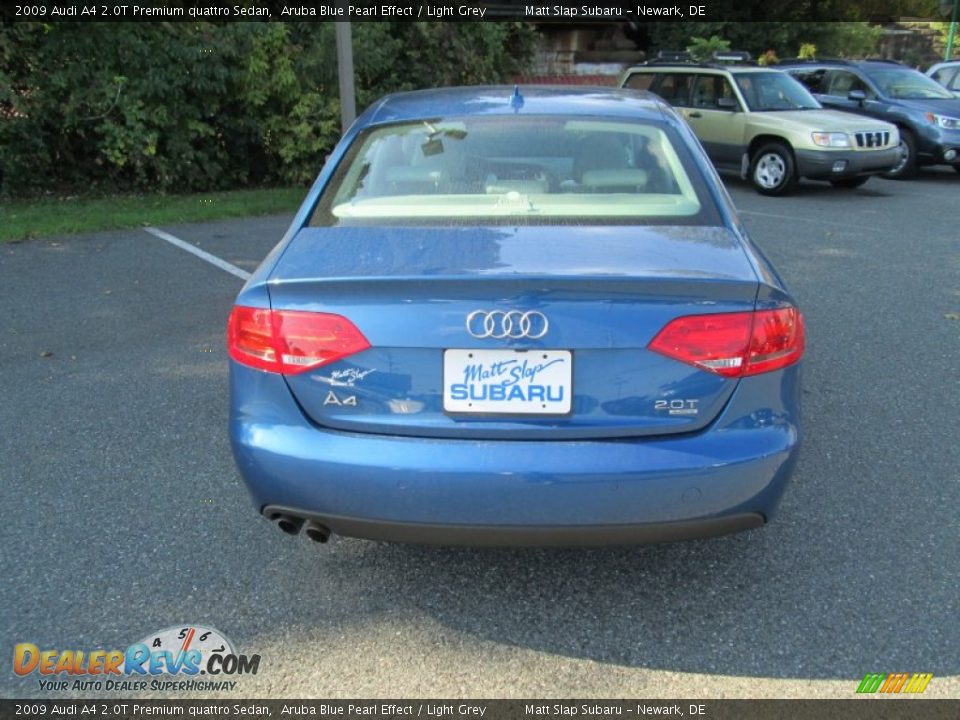 2009 Audi A4 2.0T Premium quattro Sedan Aruba Blue Pearl Effect / Light Grey Photo #7