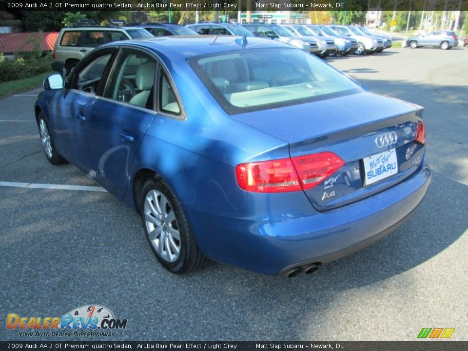 2009 Audi A4 2.0T Premium quattro Sedan Aruba Blue Pearl Effect / Light Grey Photo #8
