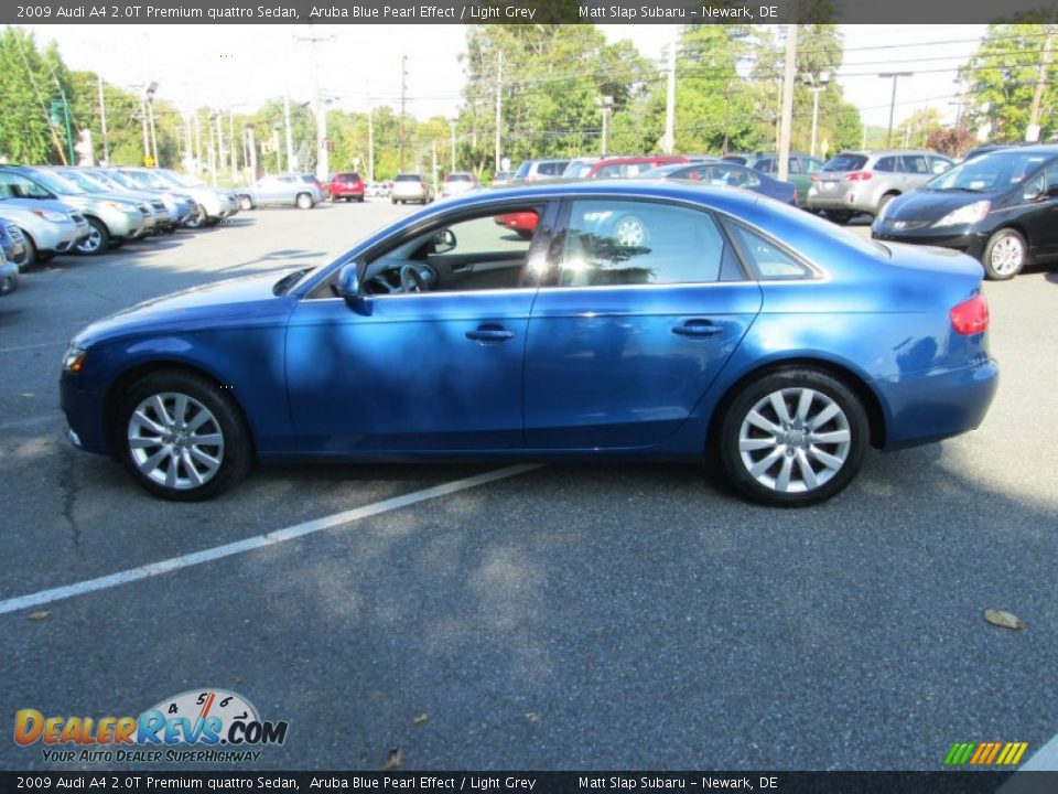 2009 Audi A4 2.0T Premium quattro Sedan Aruba Blue Pearl Effect / Light Grey Photo #9