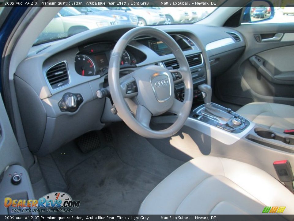 2009 Audi A4 2.0T Premium quattro Sedan Aruba Blue Pearl Effect / Light Grey Photo #10