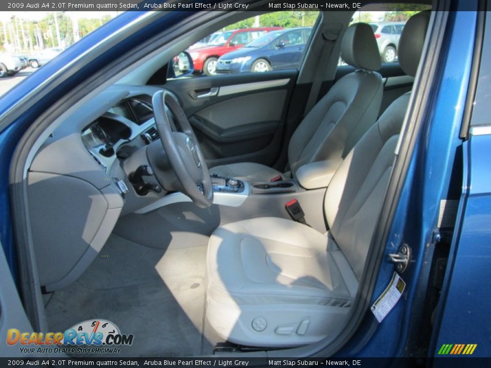 2009 Audi A4 2.0T Premium quattro Sedan Aruba Blue Pearl Effect / Light Grey Photo #11