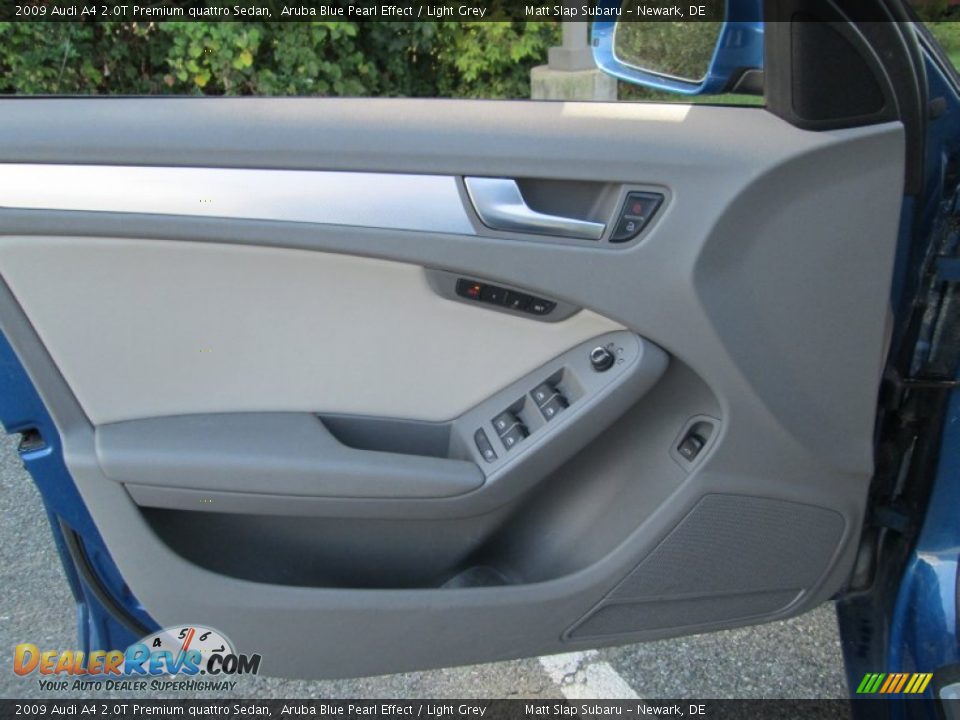2009 Audi A4 2.0T Premium quattro Sedan Aruba Blue Pearl Effect / Light Grey Photo #12