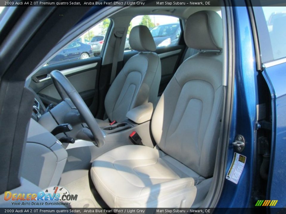 2009 Audi A4 2.0T Premium quattro Sedan Aruba Blue Pearl Effect / Light Grey Photo #14