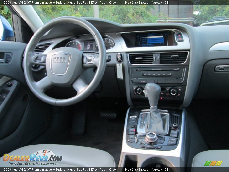 2009 Audi A4 2.0T Premium quattro Sedan Aruba Blue Pearl Effect / Light Grey Photo #16