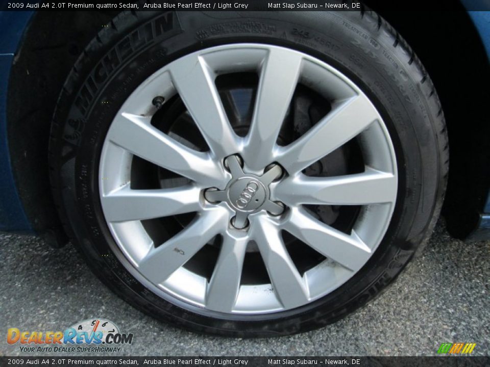 2009 Audi A4 2.0T Premium quattro Sedan Aruba Blue Pearl Effect / Light Grey Photo #22