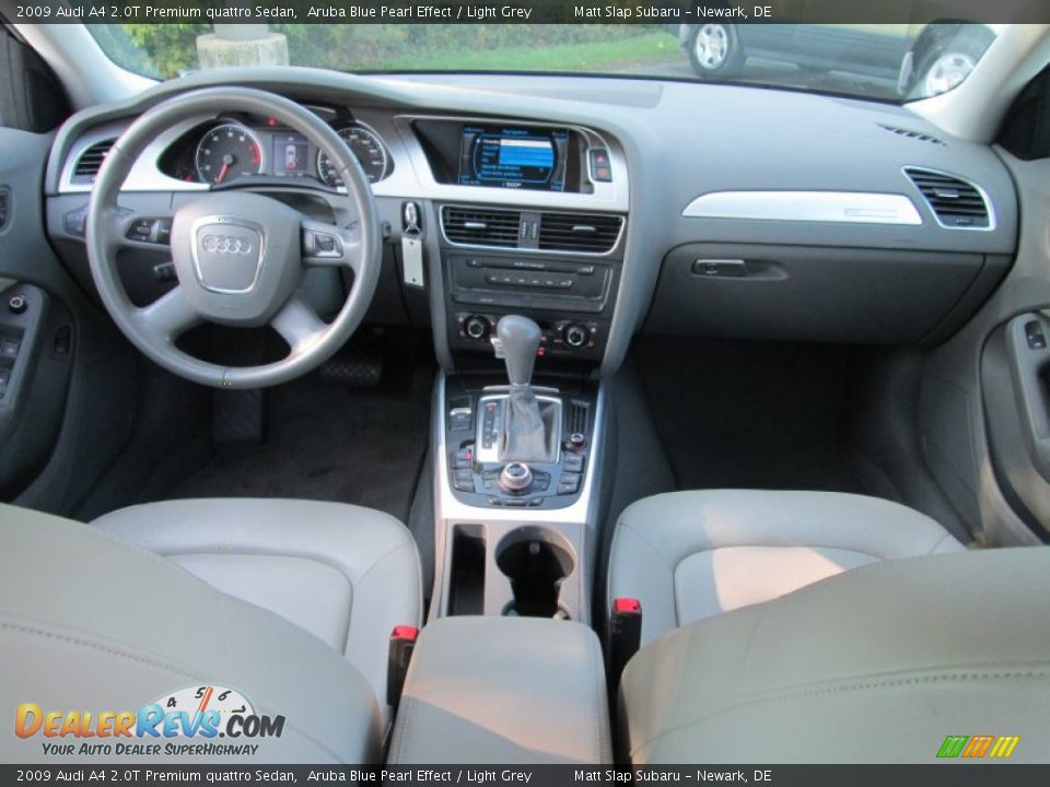 2009 Audi A4 2.0T Premium quattro Sedan Aruba Blue Pearl Effect / Light Grey Photo #24