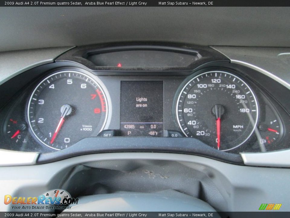 2009 Audi A4 2.0T Premium quattro Sedan Aruba Blue Pearl Effect / Light Grey Photo #28