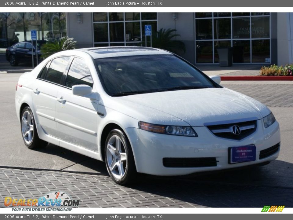 2006 Acura TL 3.2 White Diamond Pearl / Camel Photo #2