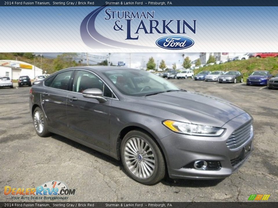 2014 Ford Fusion Titanium Sterling Gray / Brick Red Photo #1