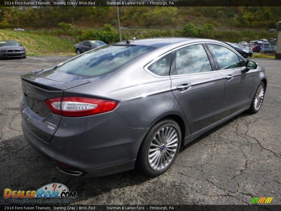 2014 Ford Fusion Titanium Sterling Gray / Brick Red Photo #2