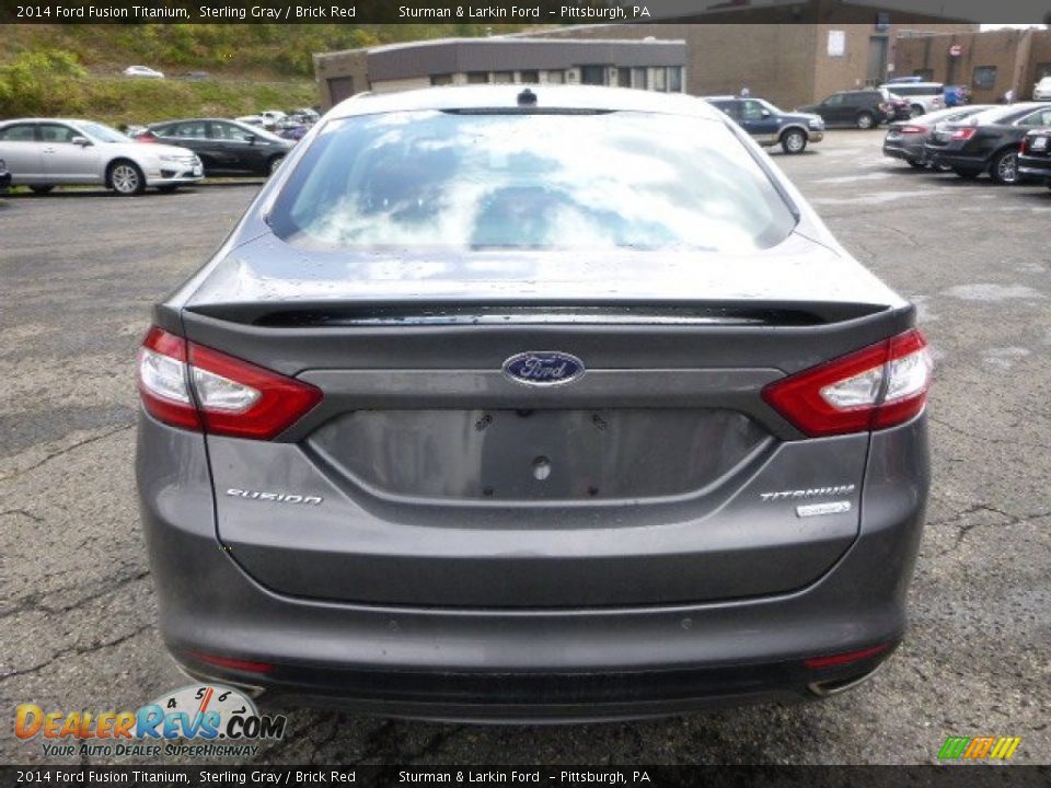 2014 Ford Fusion Titanium Sterling Gray / Brick Red Photo #3