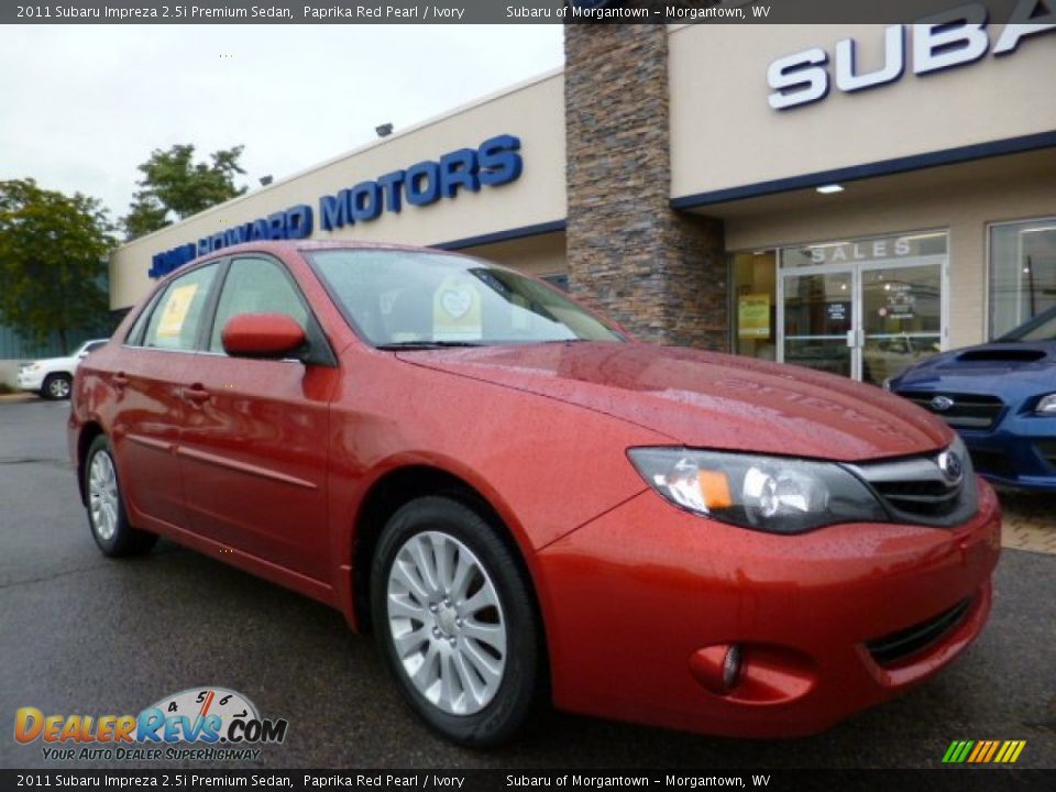 2011 Subaru Impreza 2.5i Premium Sedan Paprika Red Pearl / Ivory Photo #1
