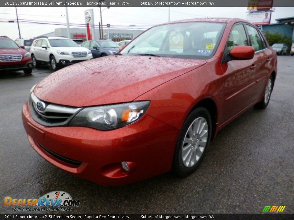 2011 Subaru Impreza 2.5i Premium Sedan Paprika Red Pearl / Ivory Photo #3