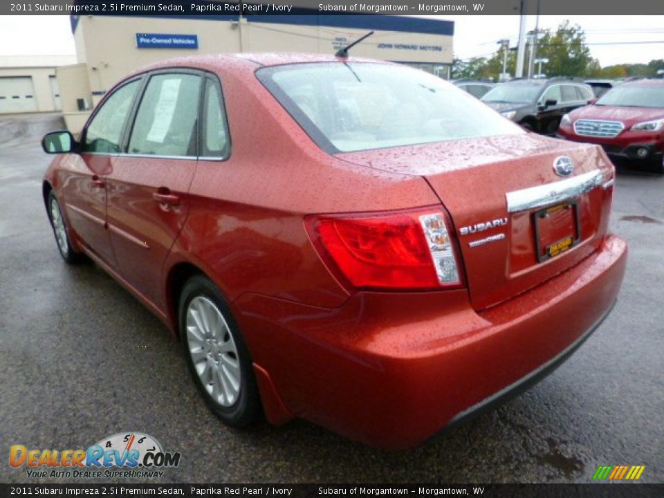 2011 Subaru Impreza 2.5i Premium Sedan Paprika Red Pearl / Ivory Photo #9