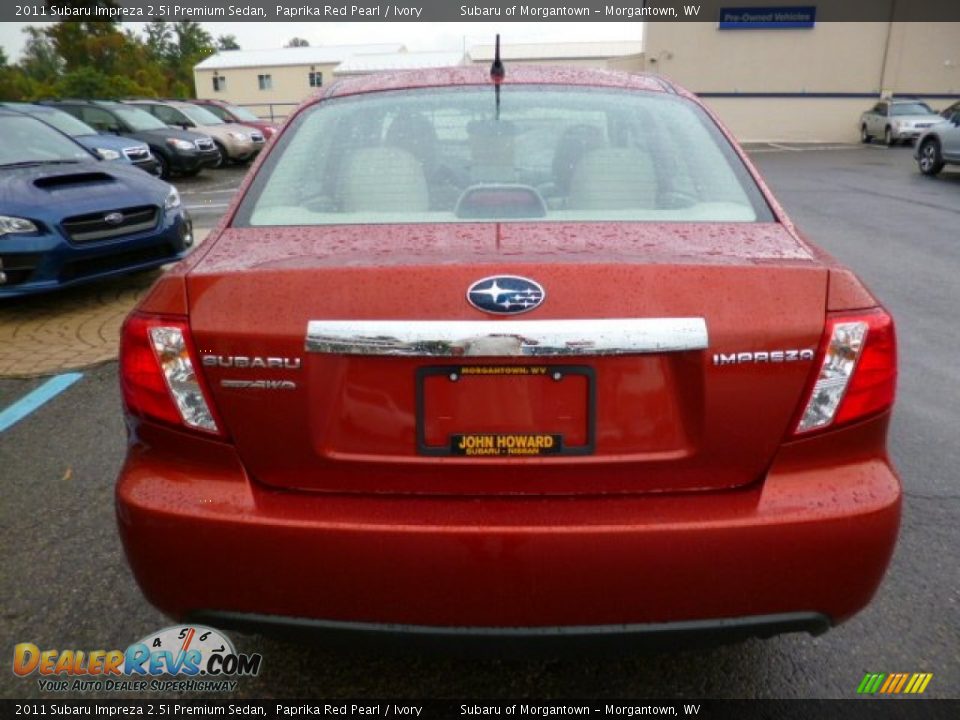 2011 Subaru Impreza 2.5i Premium Sedan Paprika Red Pearl / Ivory Photo #10