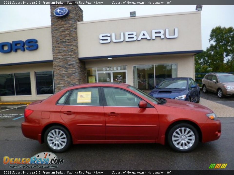 2011 Subaru Impreza 2.5i Premium Sedan Paprika Red Pearl / Ivory Photo #12