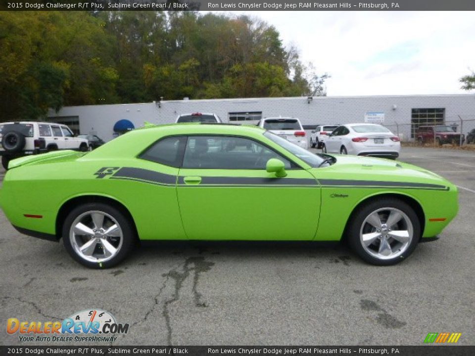2015 Dodge Challenger R/T Plus Sublime Green Pearl / Black Photo #6