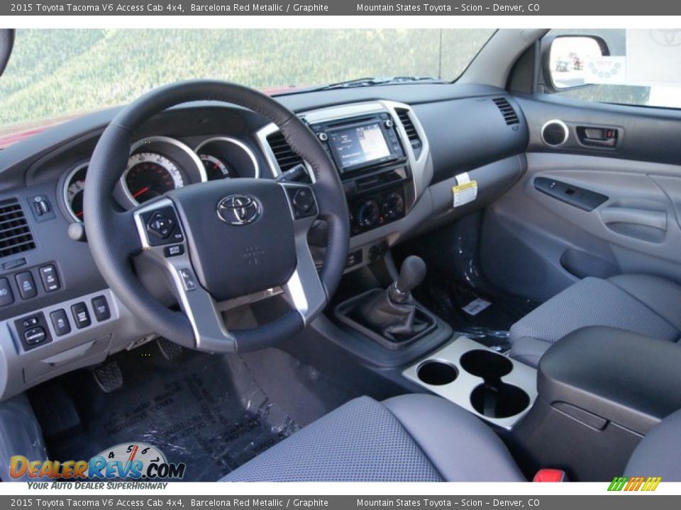 Graphite Interior - 2015 Toyota Tacoma V6 Access Cab 4x4 Photo #5