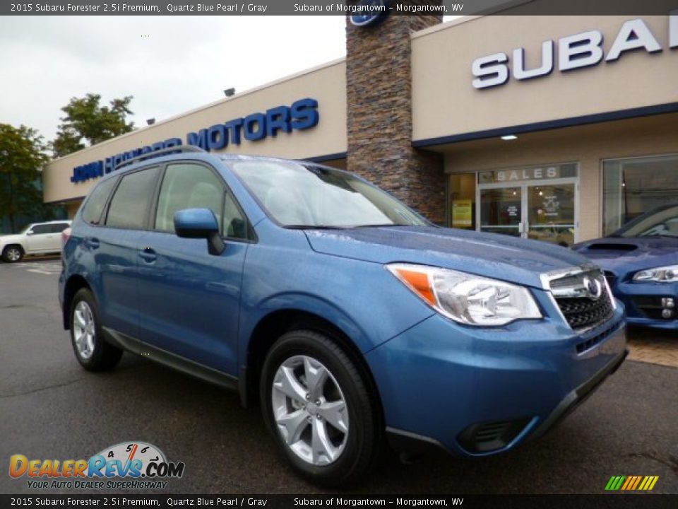 2015 Subaru Forester 2.5i Premium Quartz Blue Pearl / Gray Photo #1
