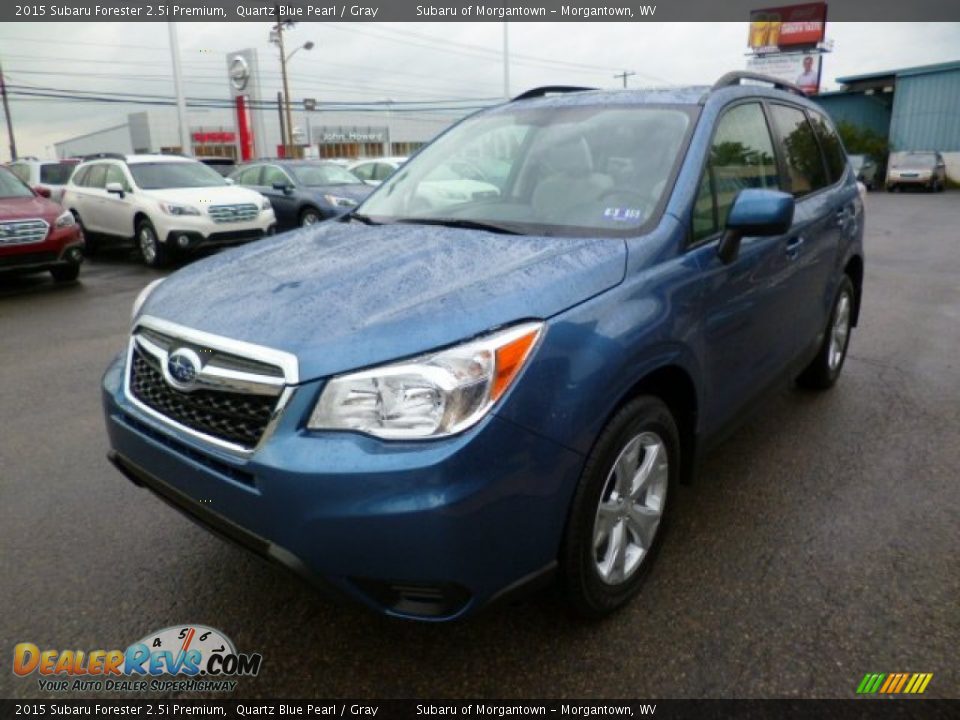 2015 Subaru Forester 2.5i Premium Quartz Blue Pearl / Gray Photo #3