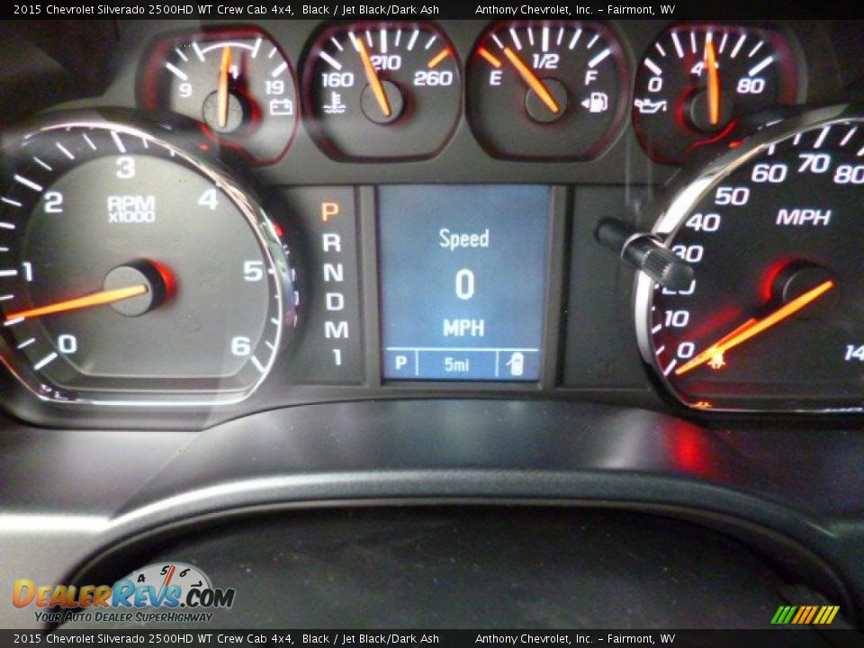 2015 Chevrolet Silverado 2500HD WT Crew Cab 4x4 Black / Jet Black/Dark Ash Photo #20
