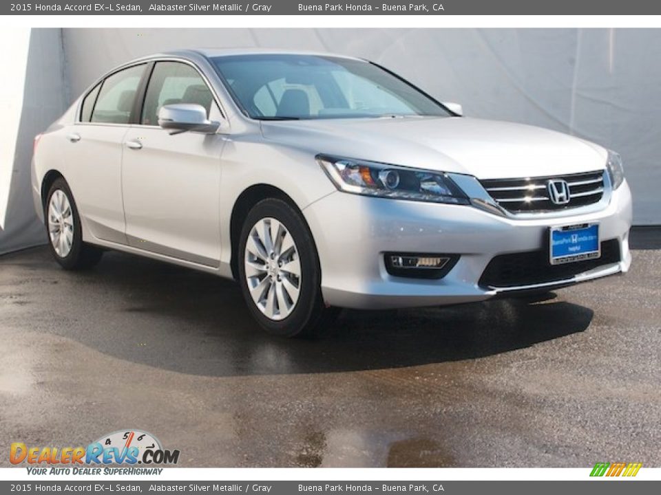 2015 Honda Accord EX-L Sedan Alabaster Silver Metallic / Gray Photo #1