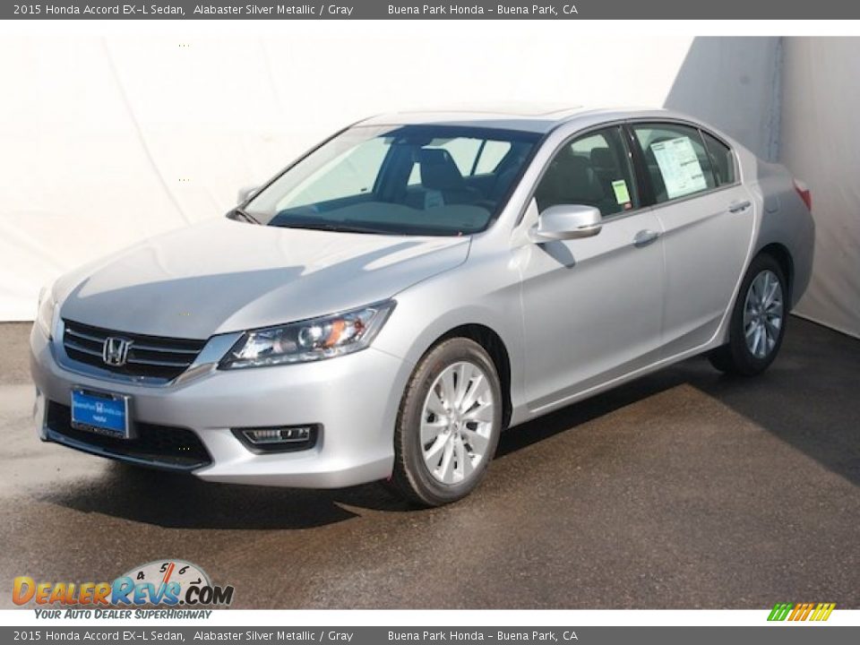 2015 Honda Accord EX-L Sedan Alabaster Silver Metallic / Gray Photo #3