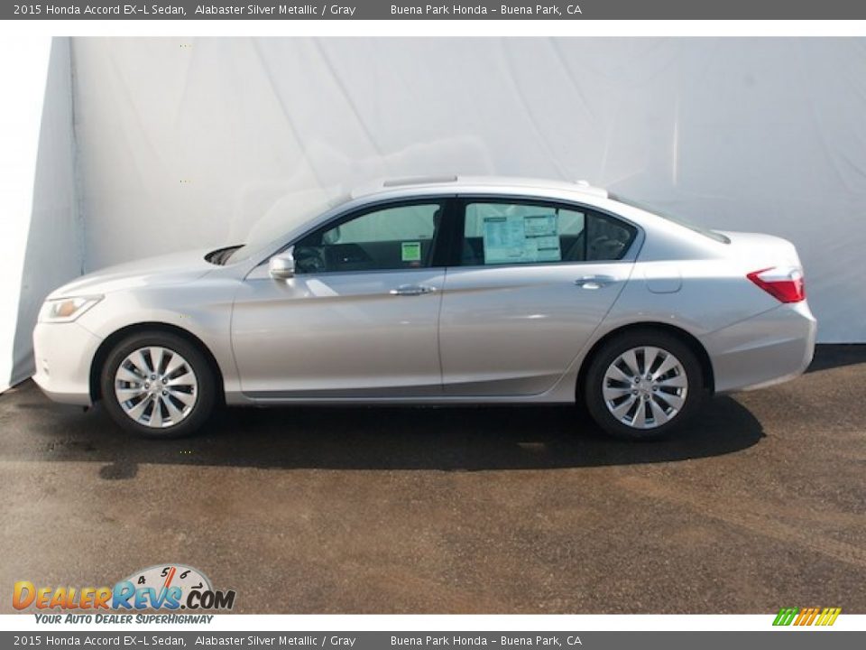 2015 Honda Accord EX-L Sedan Alabaster Silver Metallic / Gray Photo #4