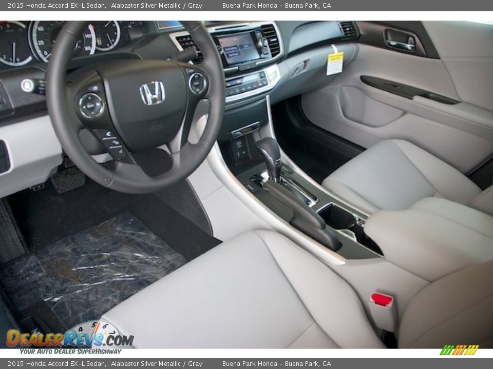 2015 Honda Accord EX-L Sedan Alabaster Silver Metallic / Gray Photo #10