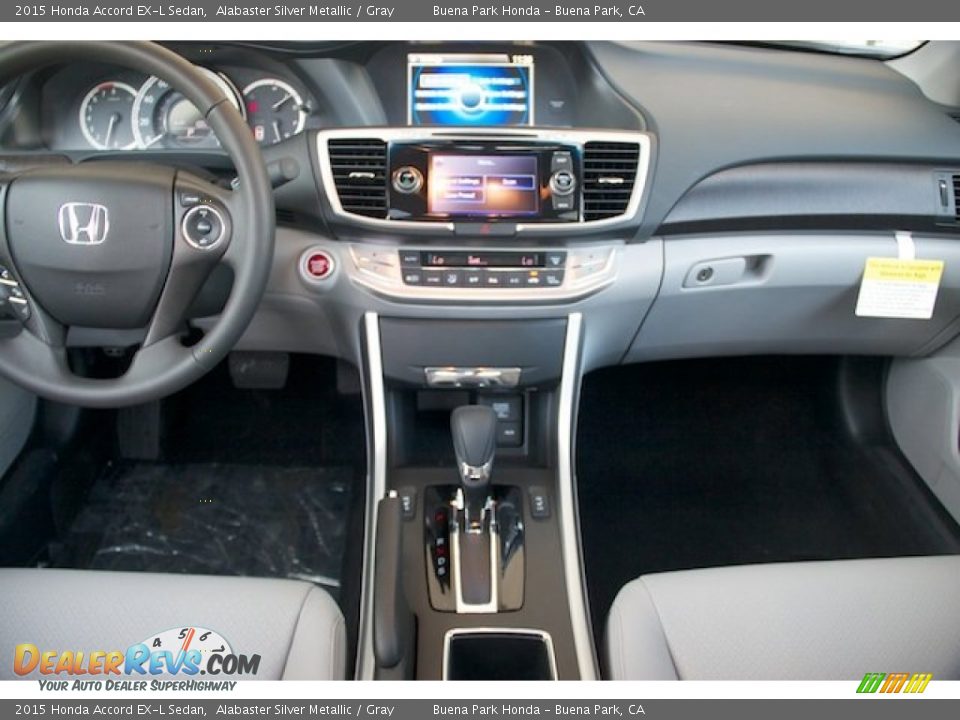 2015 Honda Accord EX-L Sedan Alabaster Silver Metallic / Gray Photo #14