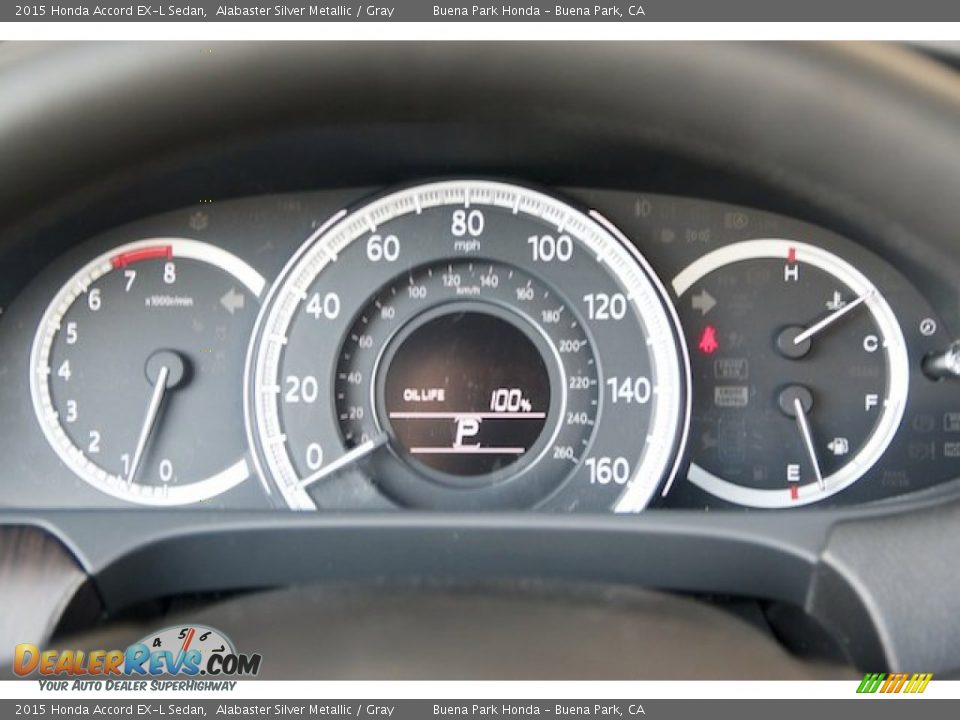 2015 Honda Accord EX-L Sedan Alabaster Silver Metallic / Gray Photo #19