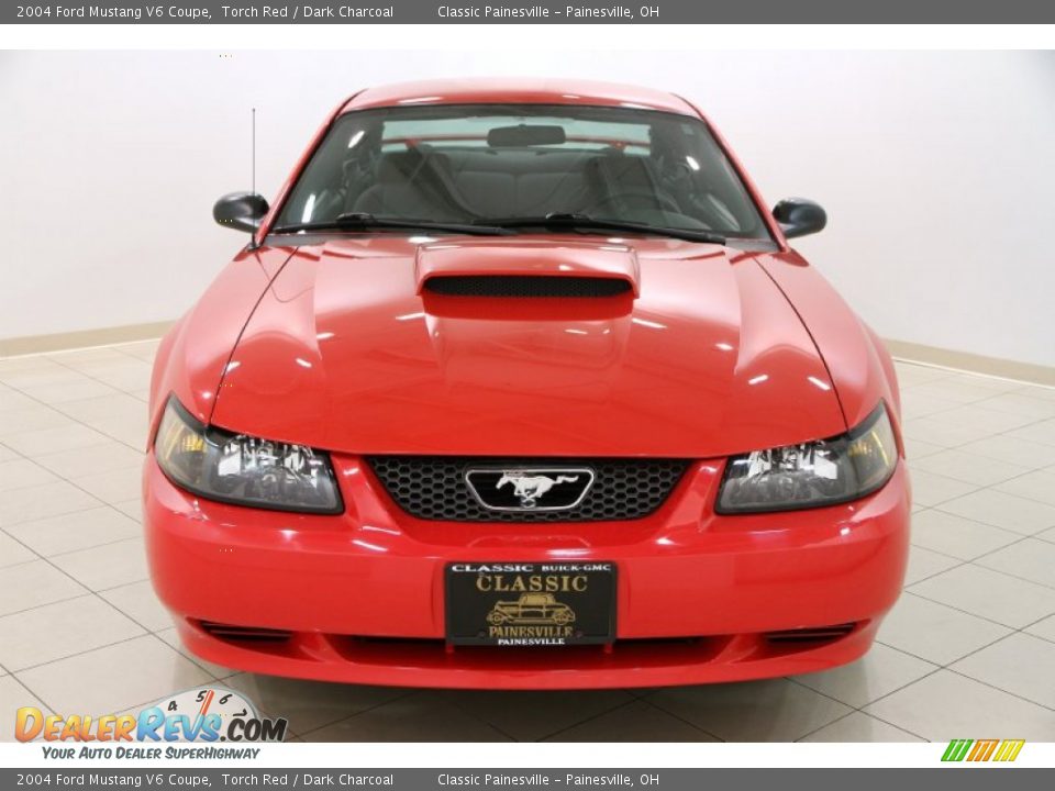 2004 Ford Mustang V6 Coupe Torch Red / Dark Charcoal Photo #2