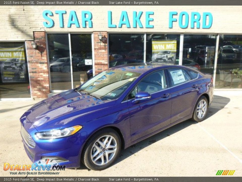 2015 Ford Fusion SE Deep Impact Blue Metallic / Charcoal Black Photo #1