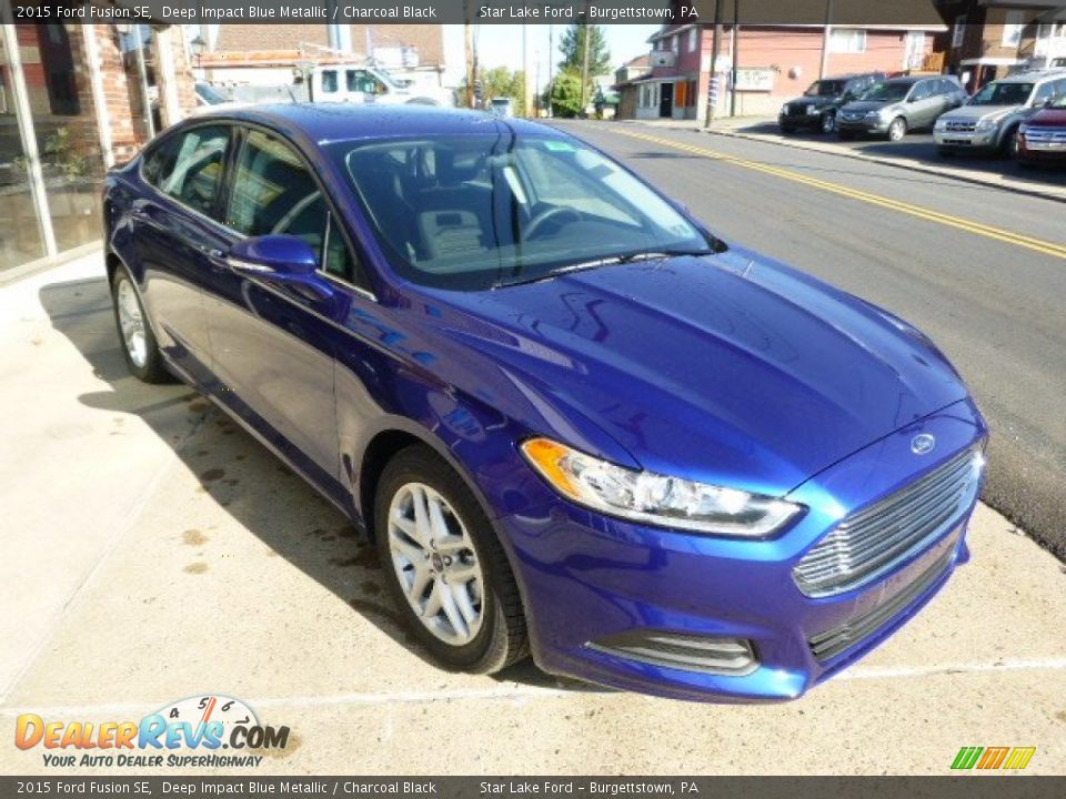2015 Ford Fusion SE Deep Impact Blue Metallic / Charcoal Black Photo #3