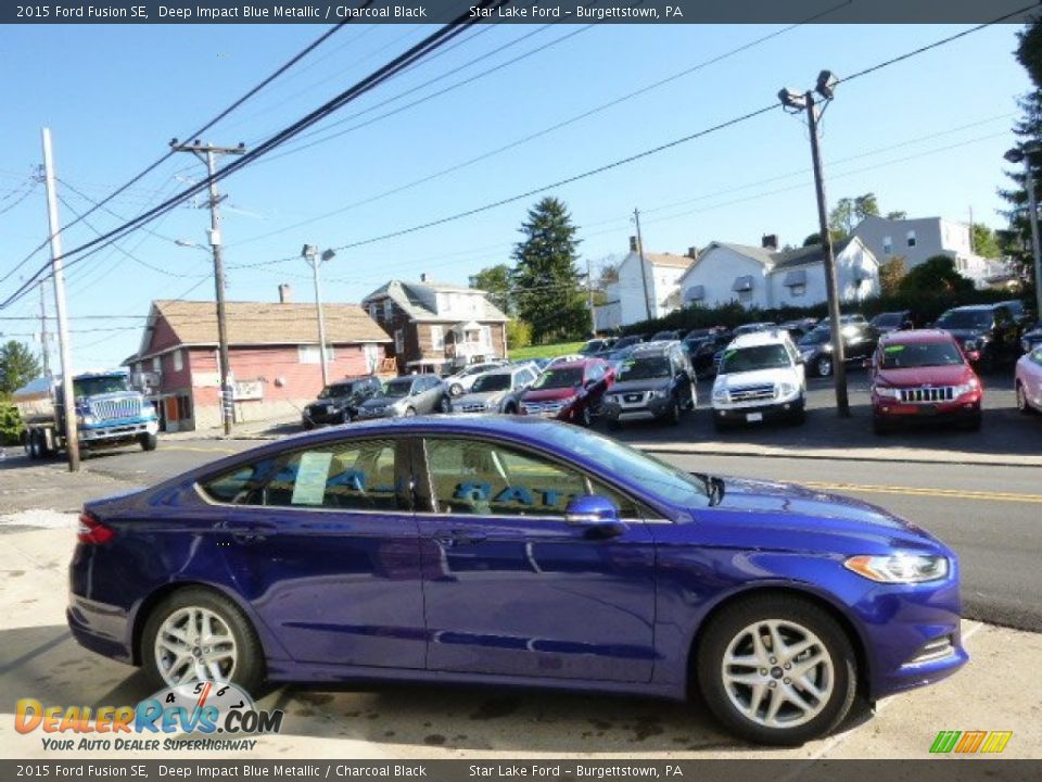 2015 Ford Fusion SE Deep Impact Blue Metallic / Charcoal Black Photo #4