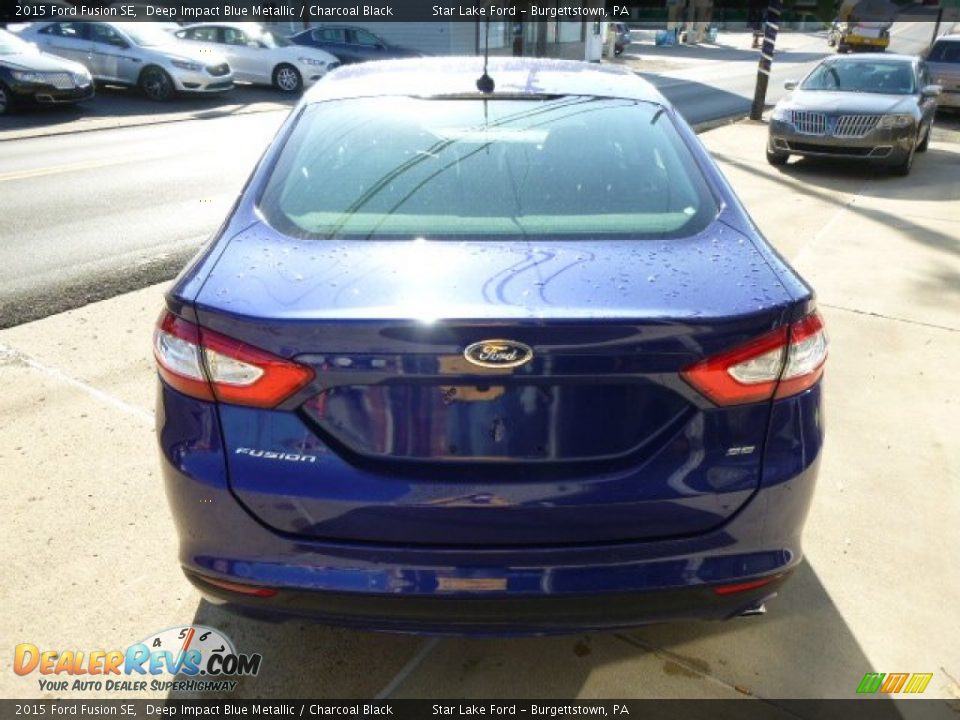2015 Ford Fusion SE Deep Impact Blue Metallic / Charcoal Black Photo #5