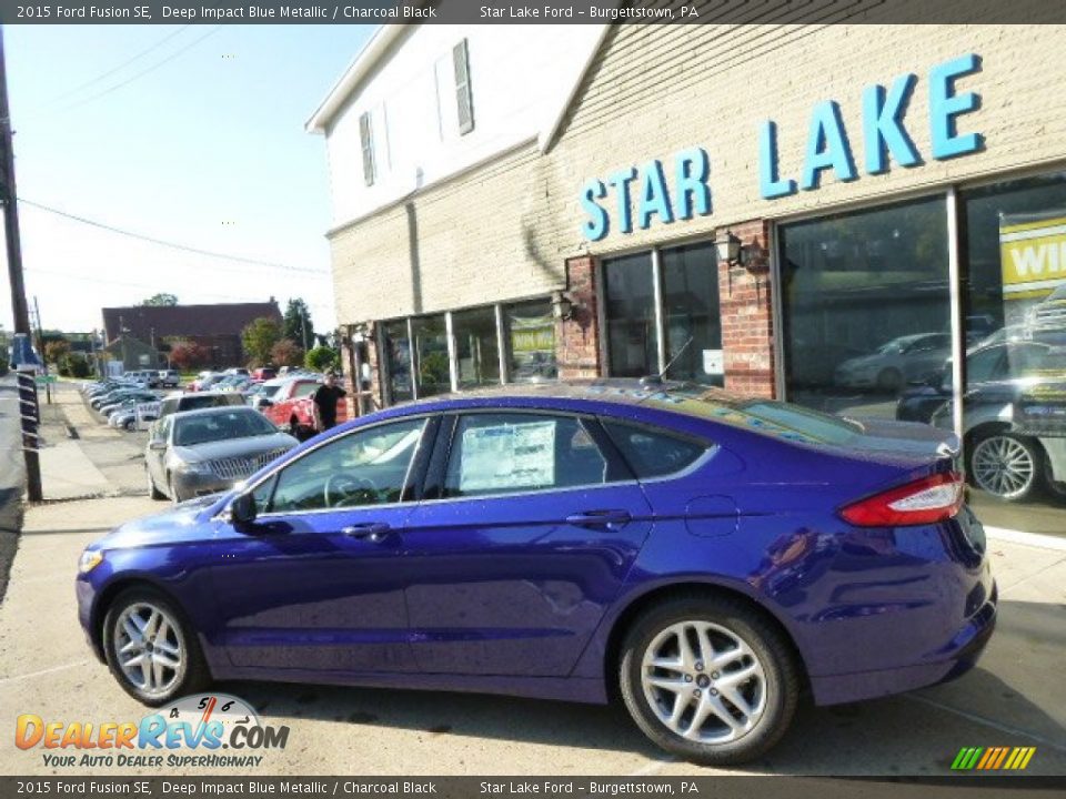 2015 Ford Fusion SE Deep Impact Blue Metallic / Charcoal Black Photo #7