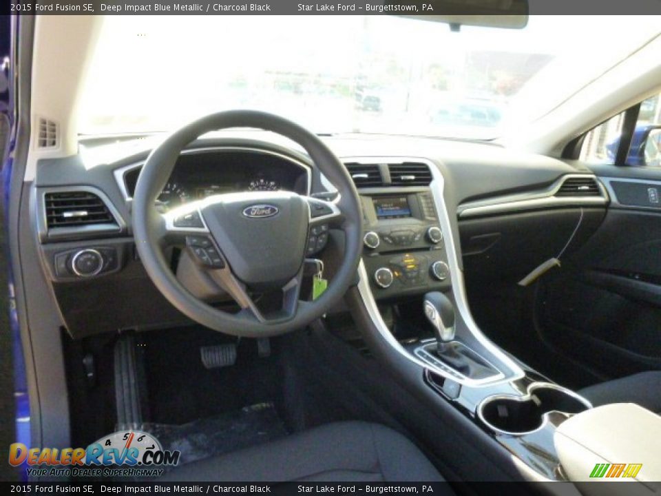 2015 Ford Fusion SE Deep Impact Blue Metallic / Charcoal Black Photo #11