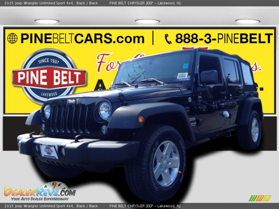 2015 Jeep Wrangler Unlimited Sport 4x4 Black / Black Photo #1